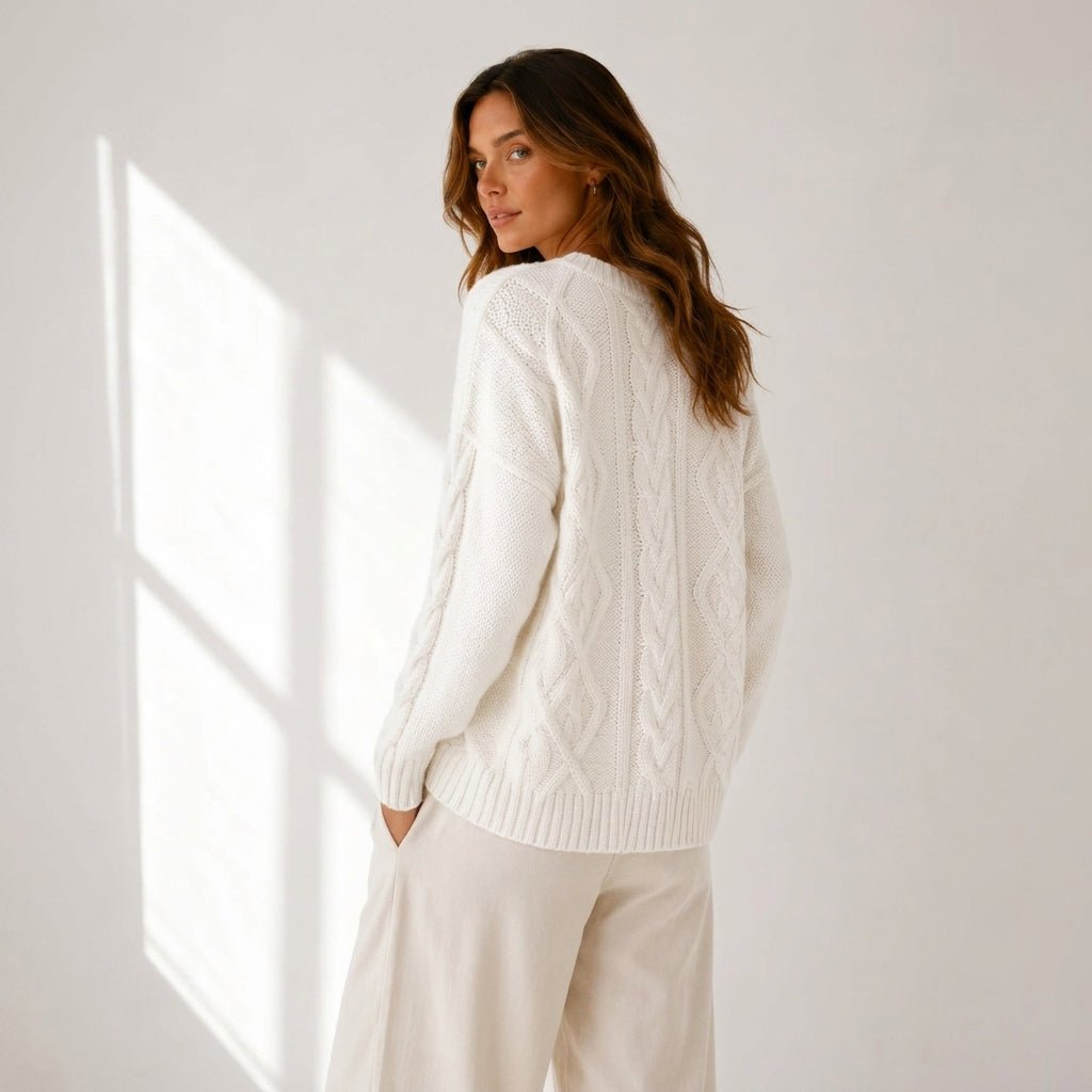 Crew Neck Long Sleeve Sweater – Slim Fit Wool Blend for Autumn and Winter - We are MFEO