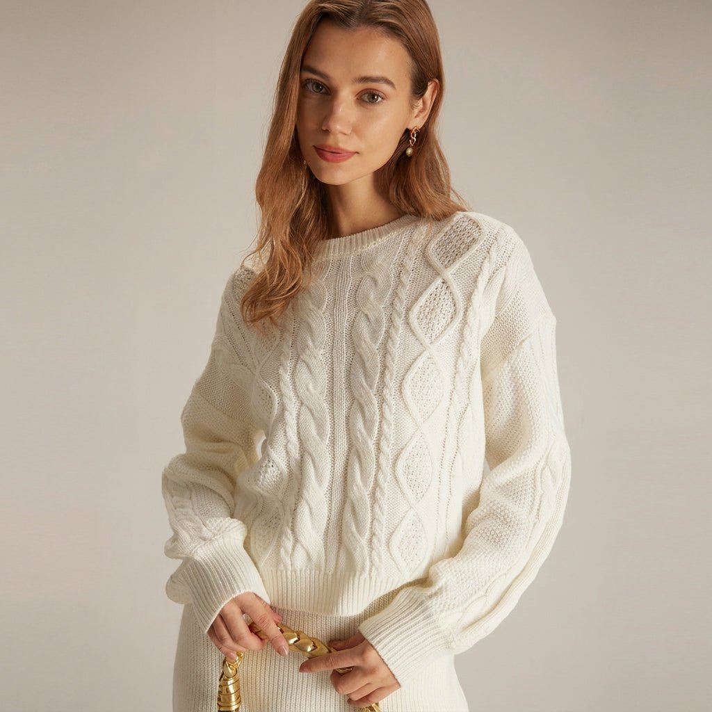 Crew Neck Long Sleeve Sweater – Slim Fit Wool Blend for Autumn and Winter - We are MFEO