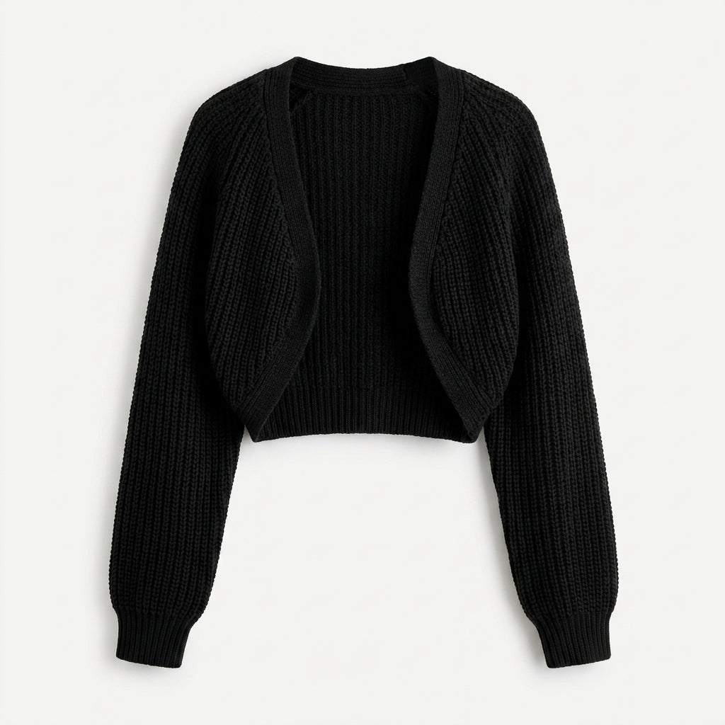 Cropped Cardigan for Women – Open Front Batwing Sleeve Knit for Autumn/Winter - We are MFEO
