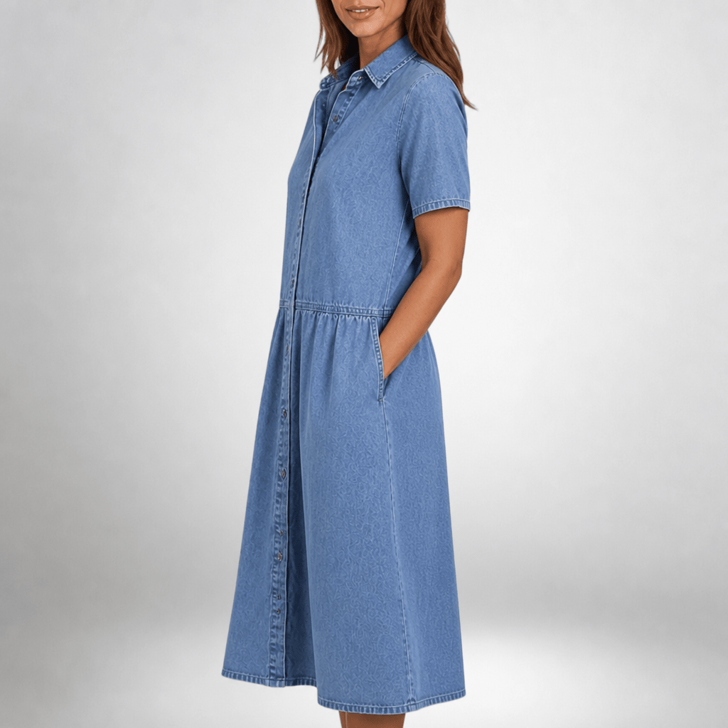 Denim Dress – Tailored Fit with Button Details - We are MFEO
