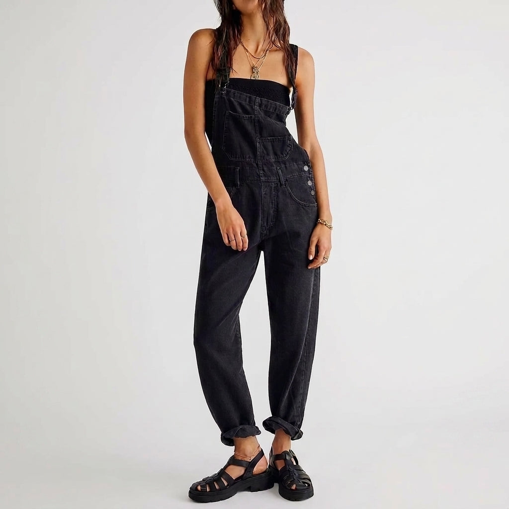 Denim Jumpsuit with Adjustable Straps – Relaxed Fit Dungaree 7
