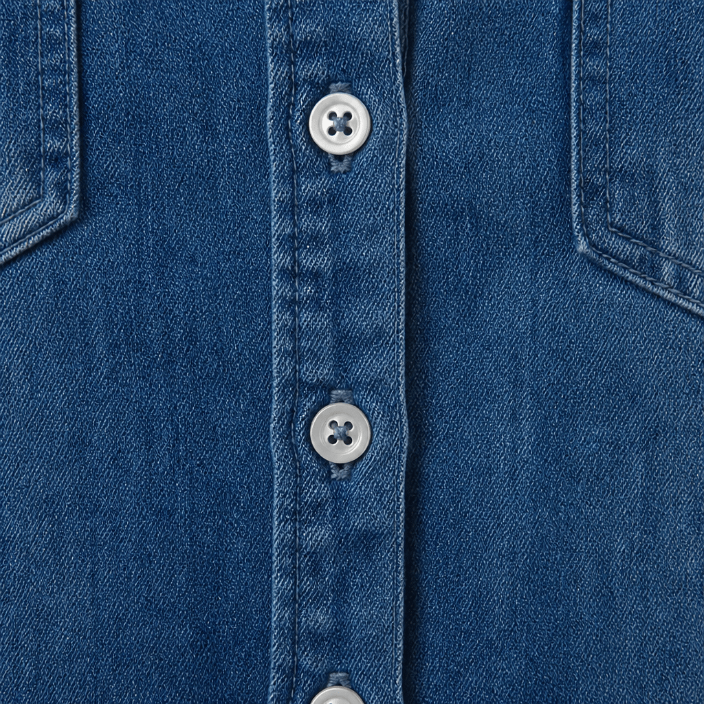 Denim Jumpsuit with Button-Front – Wide-Leg Relaxed Fit - We are MFEO