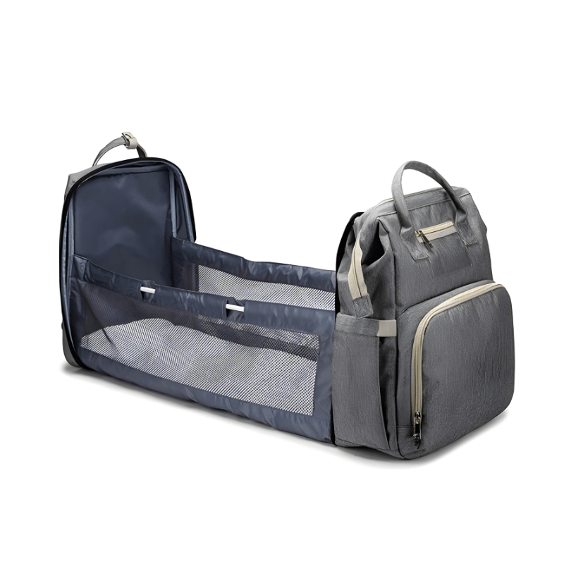 Diaper Bag Backpack with Portable Travel Cot – Lightweight, Adjustable Straps, Mosquito Net - We are MFEO