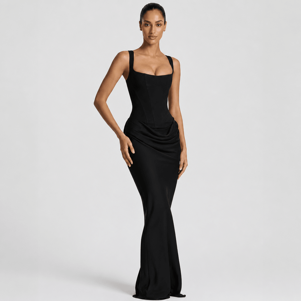 Draped Waist Maxi Dress for Formal and Cocktail Events - We are MFEO