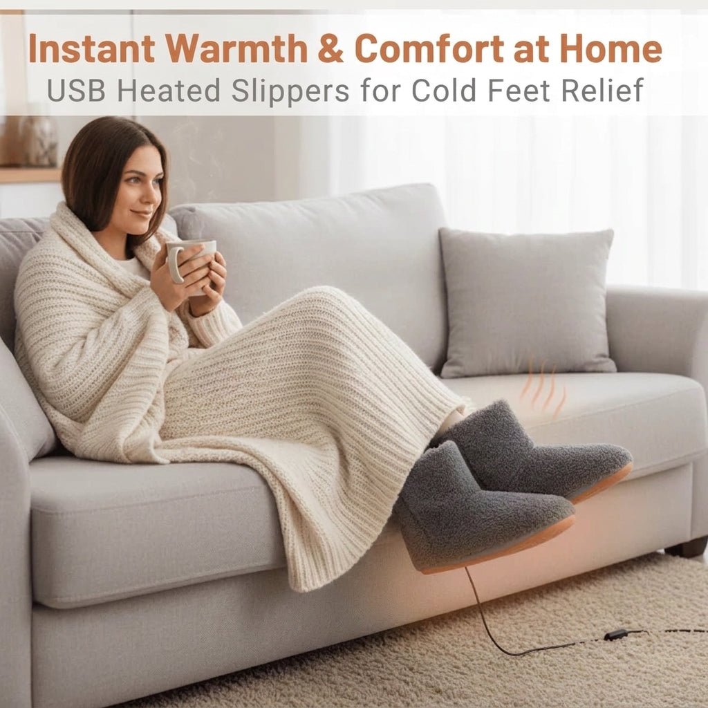 Electric Heated Slippers – Adjustable Heat, USB Rechargeable - We are MFEO