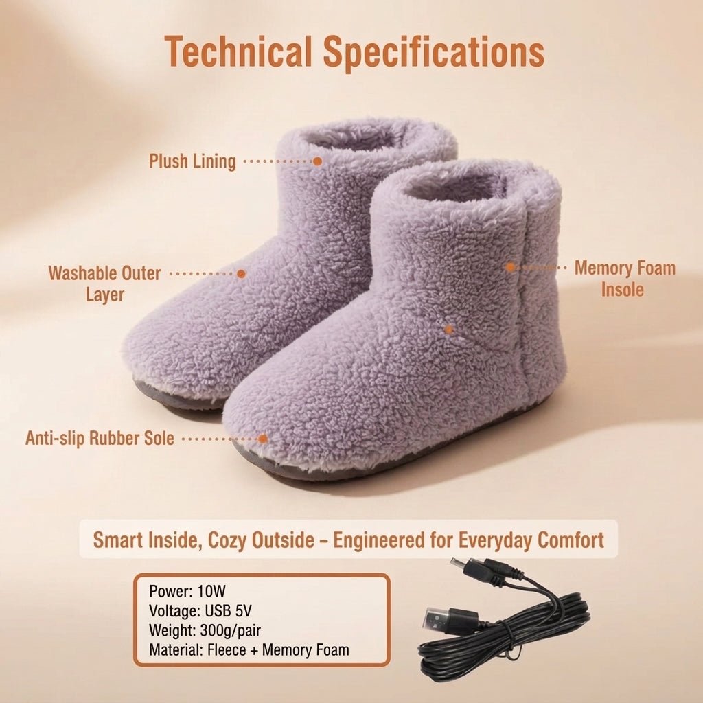 Electric Heated Slippers – Adjustable Heat, USB Rechargeable - We are MFEO