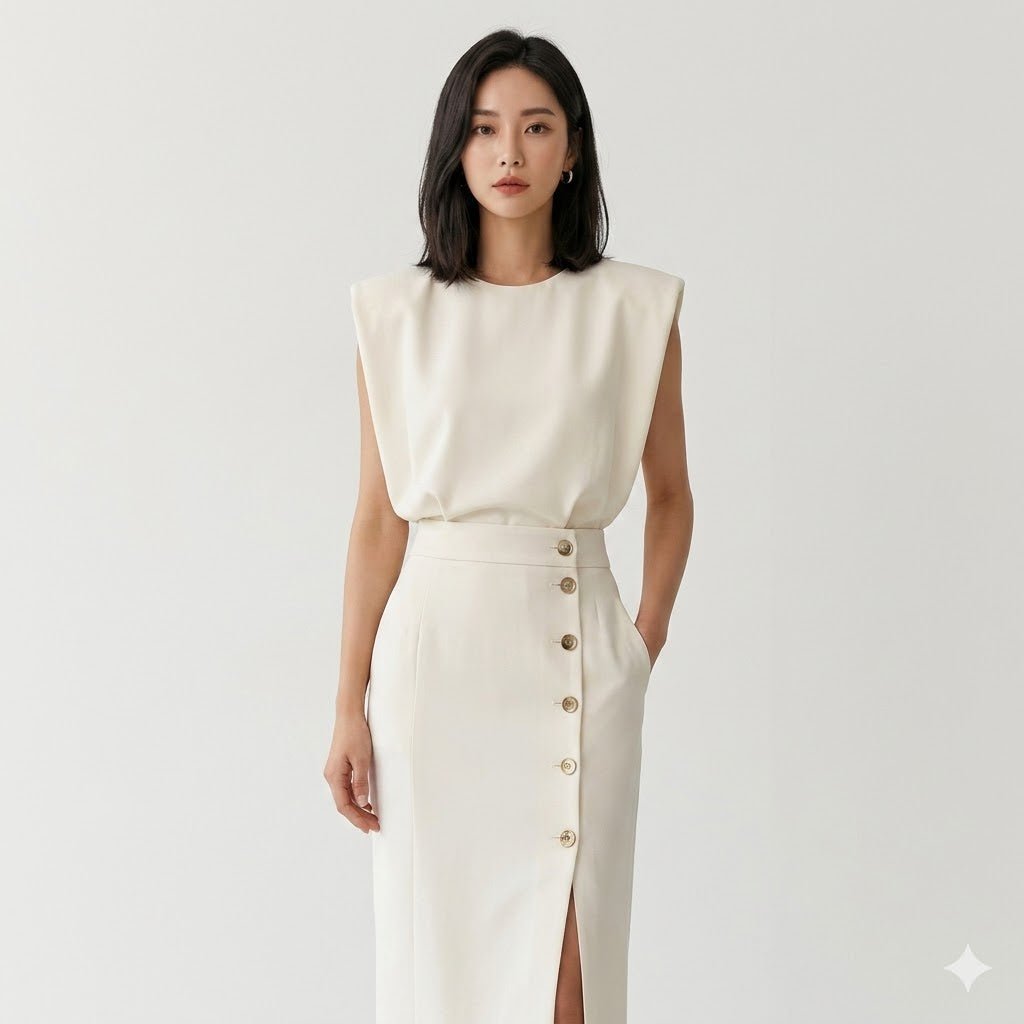 Elegant Midi Dress with Side Split – Slim Fit for Office and Formal Events - We are MFEO