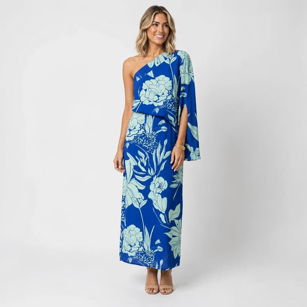 Floral Maxi Dress – One-Shoulder Style for Summer Events - We are MFEO