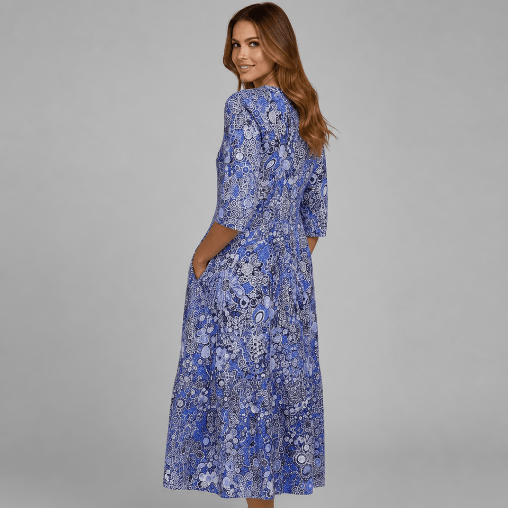 Floral Midi Dress with V-Neck and Pockets for Summer Casual Wear - We are MFEO