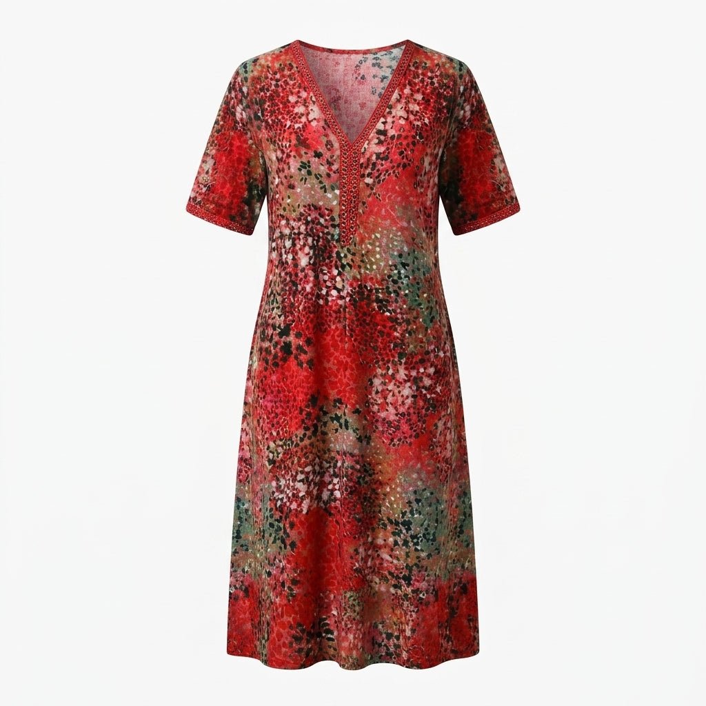 Floral Midi Wedding Guest Dress for Summer with Breathable Fabric - We are MFEO