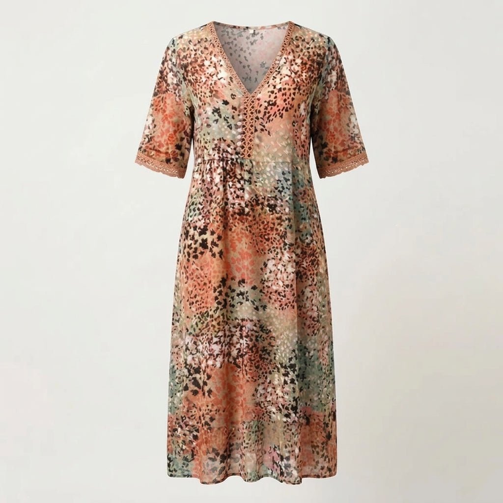 Floral Midi Wedding Guest Dress for Summer with Breathable Fabric - We are MFEO