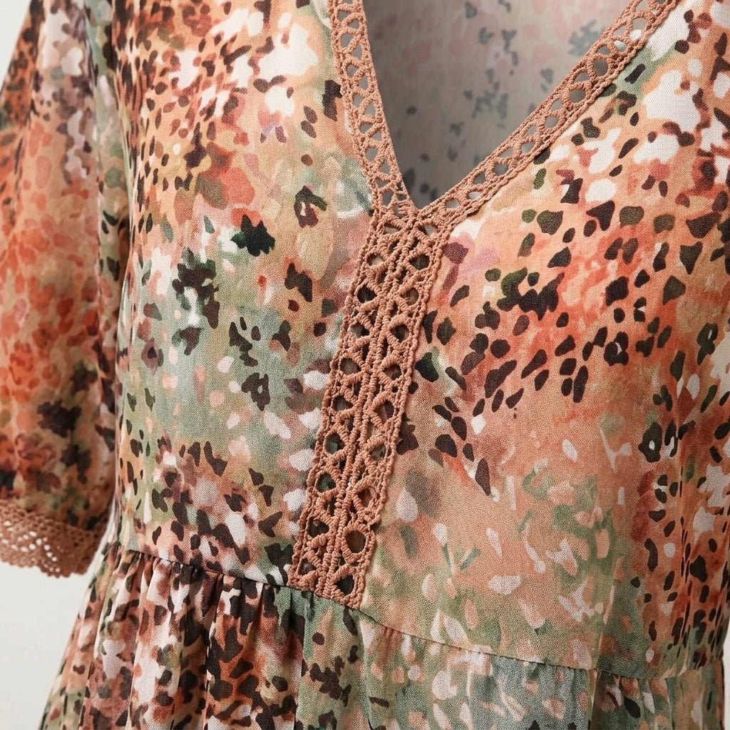 Floral Midi Wedding Guest Dress for Summer with Breathable Fabric - We are MFEO