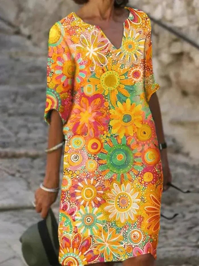 Floral Summer Dress with Relaxed Fit for Casual Daywear - We are MFEO