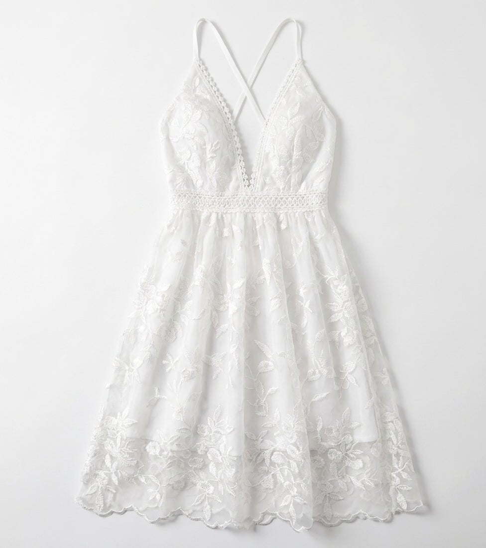 Halter Neck Cocktail Dress – Mini Length with Floral Embroidery for Summer Events - We are MFEO