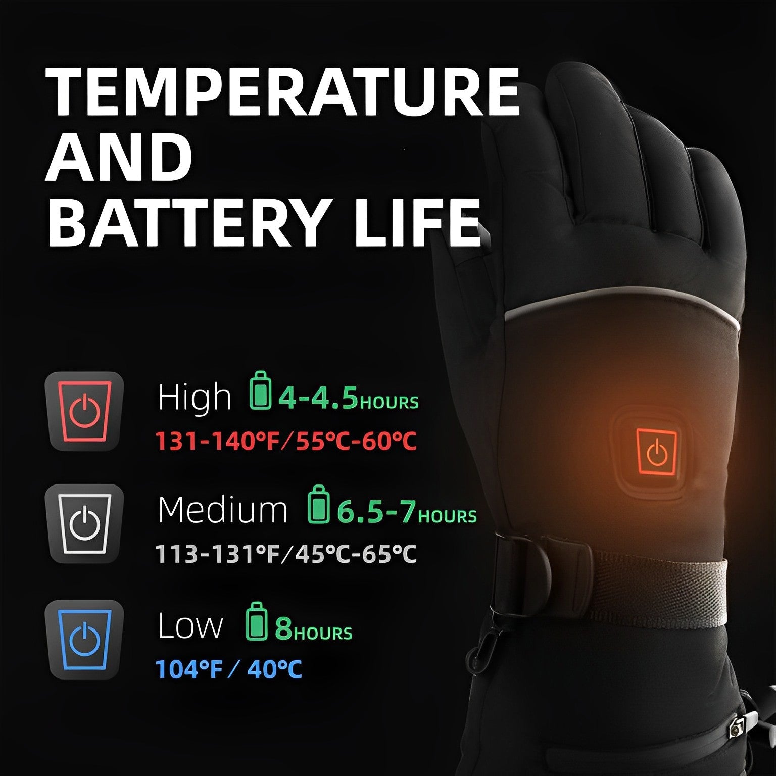 Heated Gloves for Winter – Adjustable Heat, Water-Resistant - We are MFEO