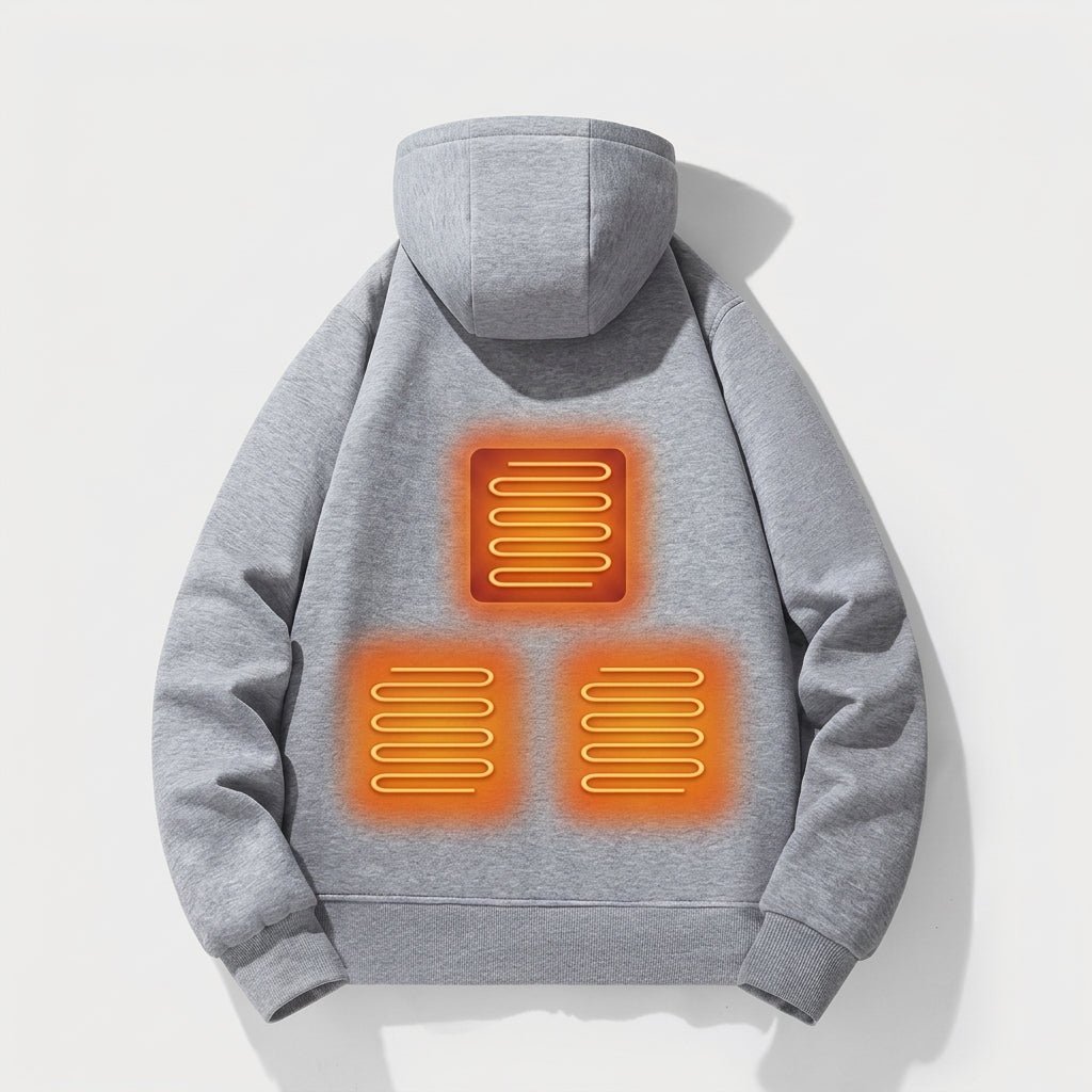 Heated Hoodie for Women – Zip-Up Sweatshirt with Kangaroo Pocket for Winter Warmth - We are MFEO
