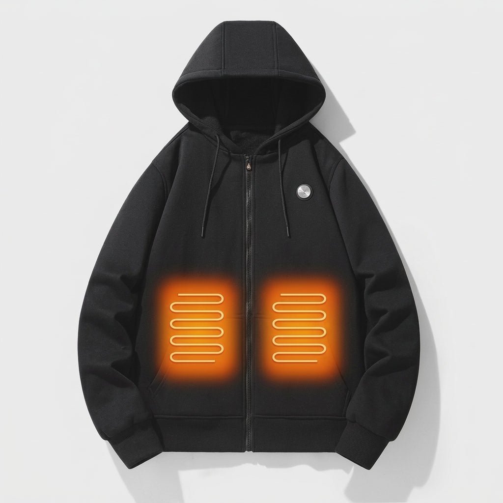 Heated Hoodie for Women – Zip-Up Sweatshirt with Kangaroo Pocket for Winter Warmth - We are MFEO