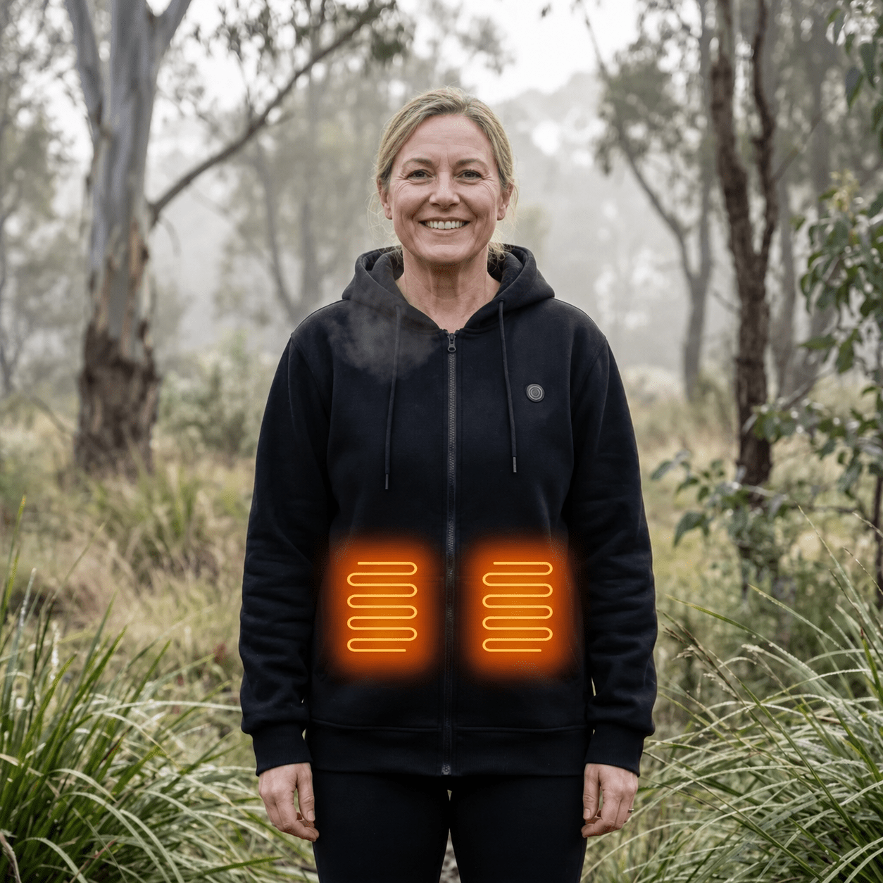 Heated Hoodie for Women – Zip-Up Sweatshirt with Kangaroo Pocket for Winter Warmth - We are MFEO