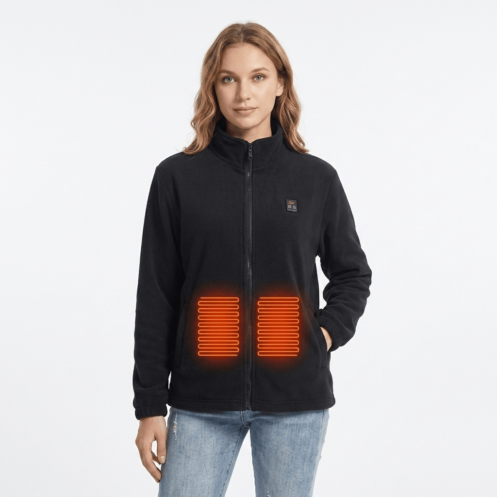 Heated Jacket for Women with Stand Collar – USB-Powered with 9 Heating Zones - We are MFEO