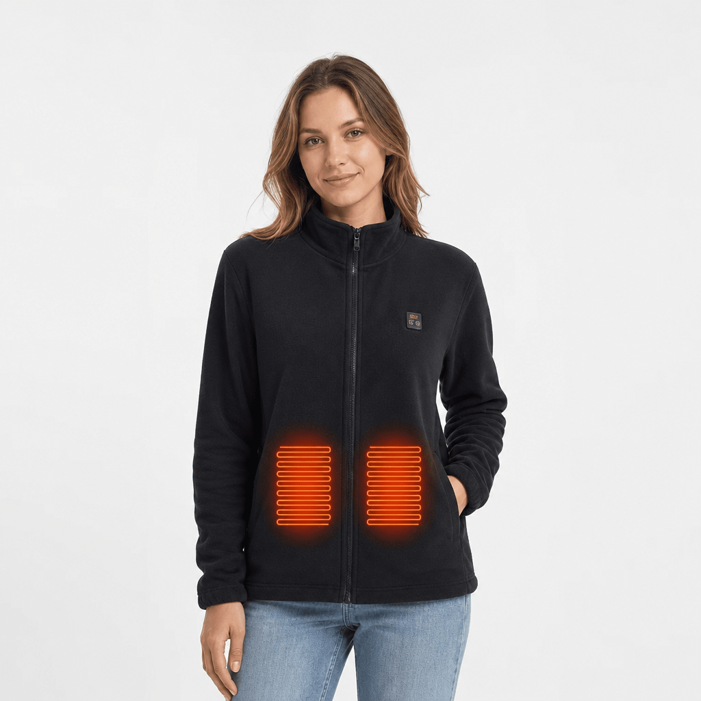 Heated Jacket for Women with Stand Collar – USB-Powered with 9 Heating Zones - We are MFEO