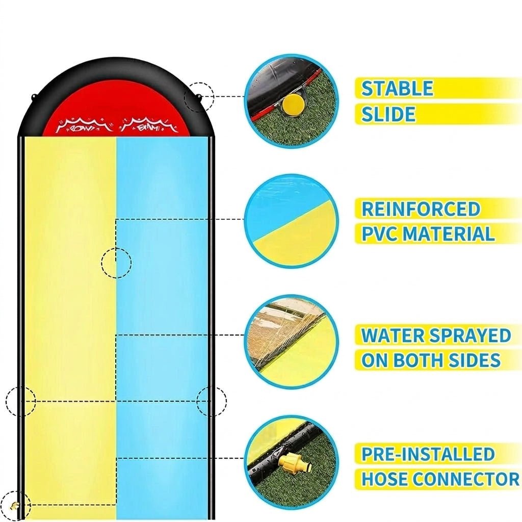 Inflatable Water Slide for Backyard Fun – Durable PVC, 480 x 140 cm, Slip and Slide for Kids - We are MFEO