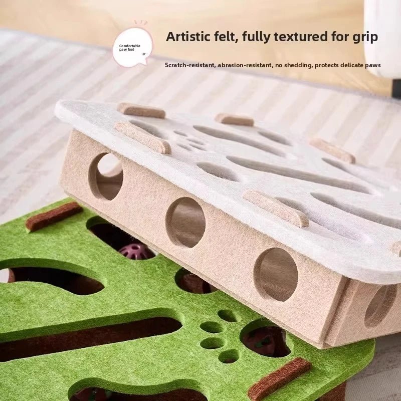 Interactive Cat Toy Puzzle Box – Durable Felt for Indoor Play and Mental Stimulation - We are MFEO
