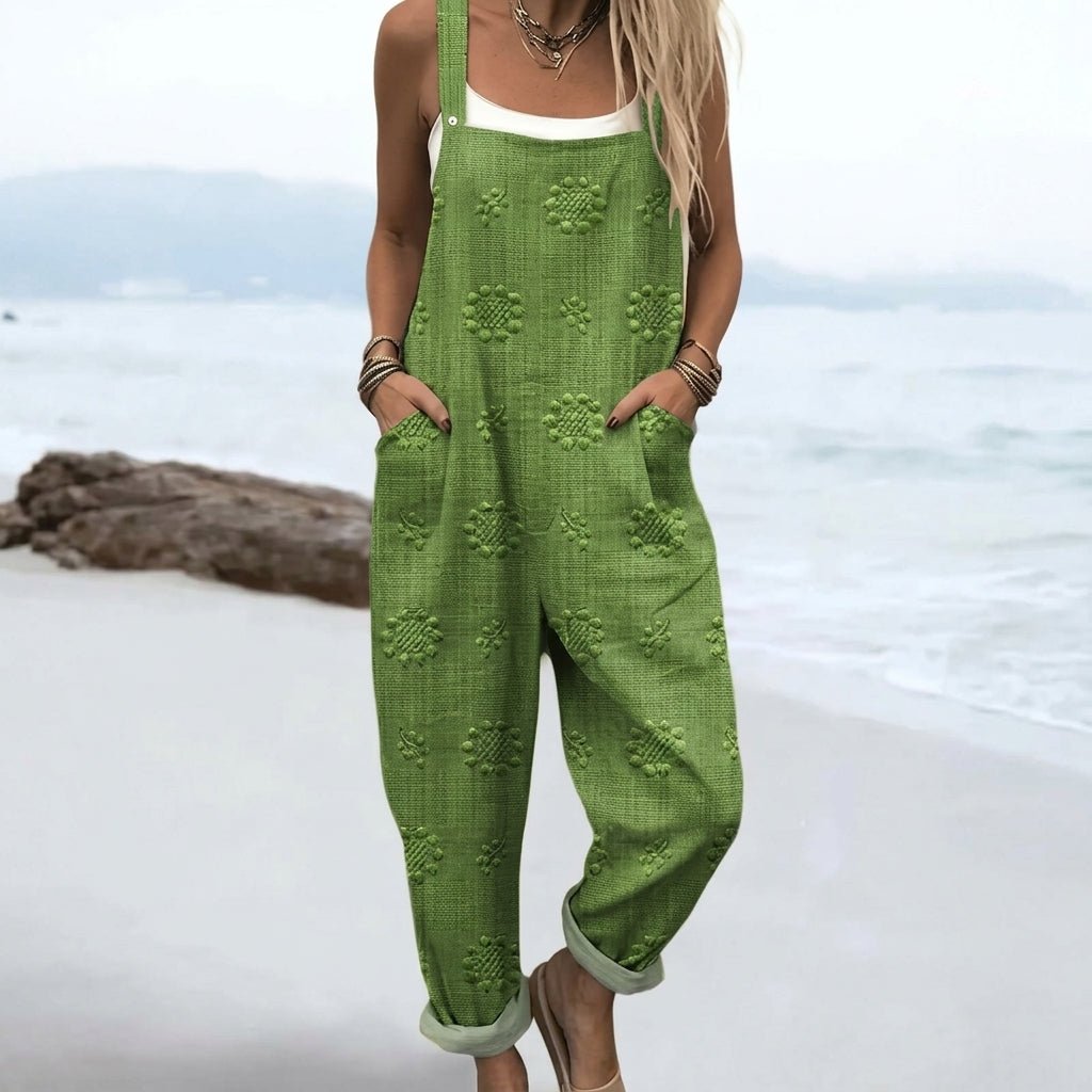Jumpsuit with Floral Pattern – Flattering Waist, Breathable Fabric - We are MFEO