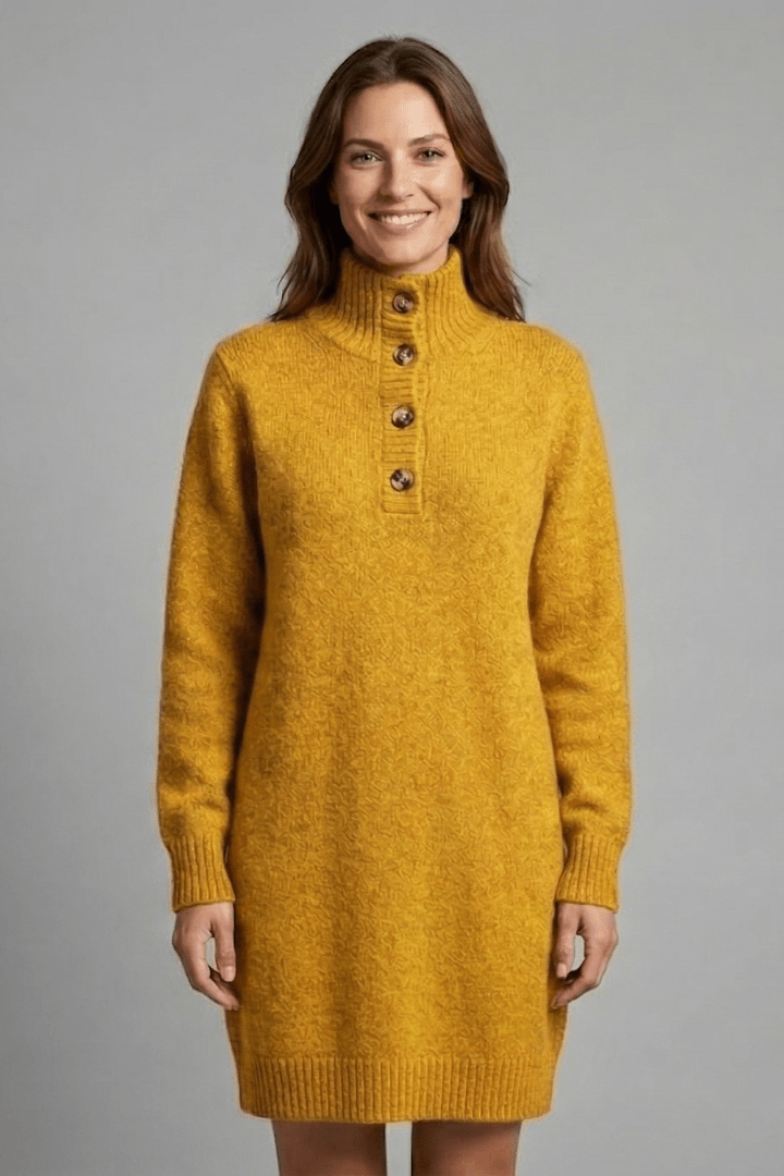 Knit Midi Dress with High Mock Neck – Plus Size Sweater Dress - We are MFEO