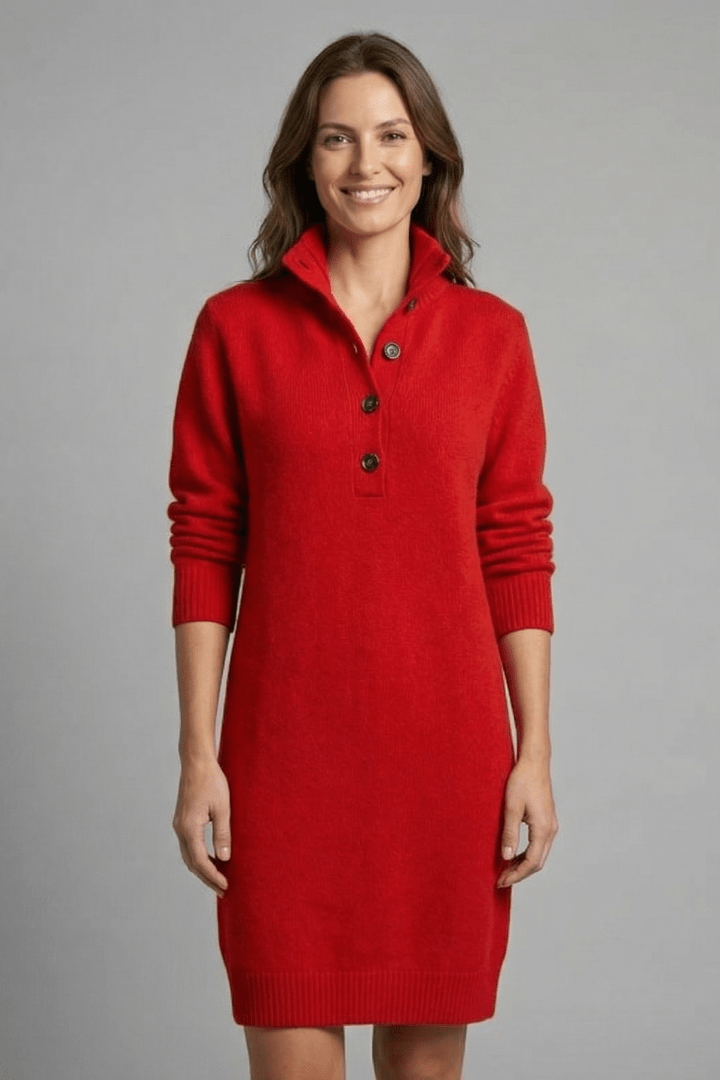Knit Midi Dress with High Mock Neck – Plus Size Sweater Dress - We are MFEO