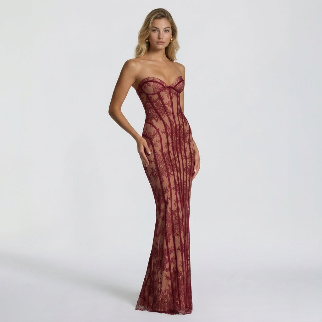 Lace Corset Maxi Dress – Formal and Elegant Design for Special Occasions - We Are MFEO