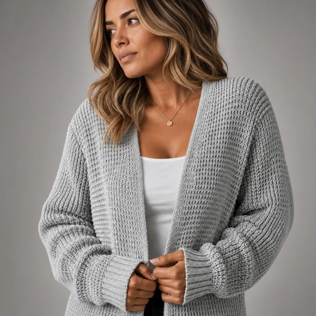 Long Cardigan for Women – Longline Open Front with Textured Knit and Pockets - We are MFEO