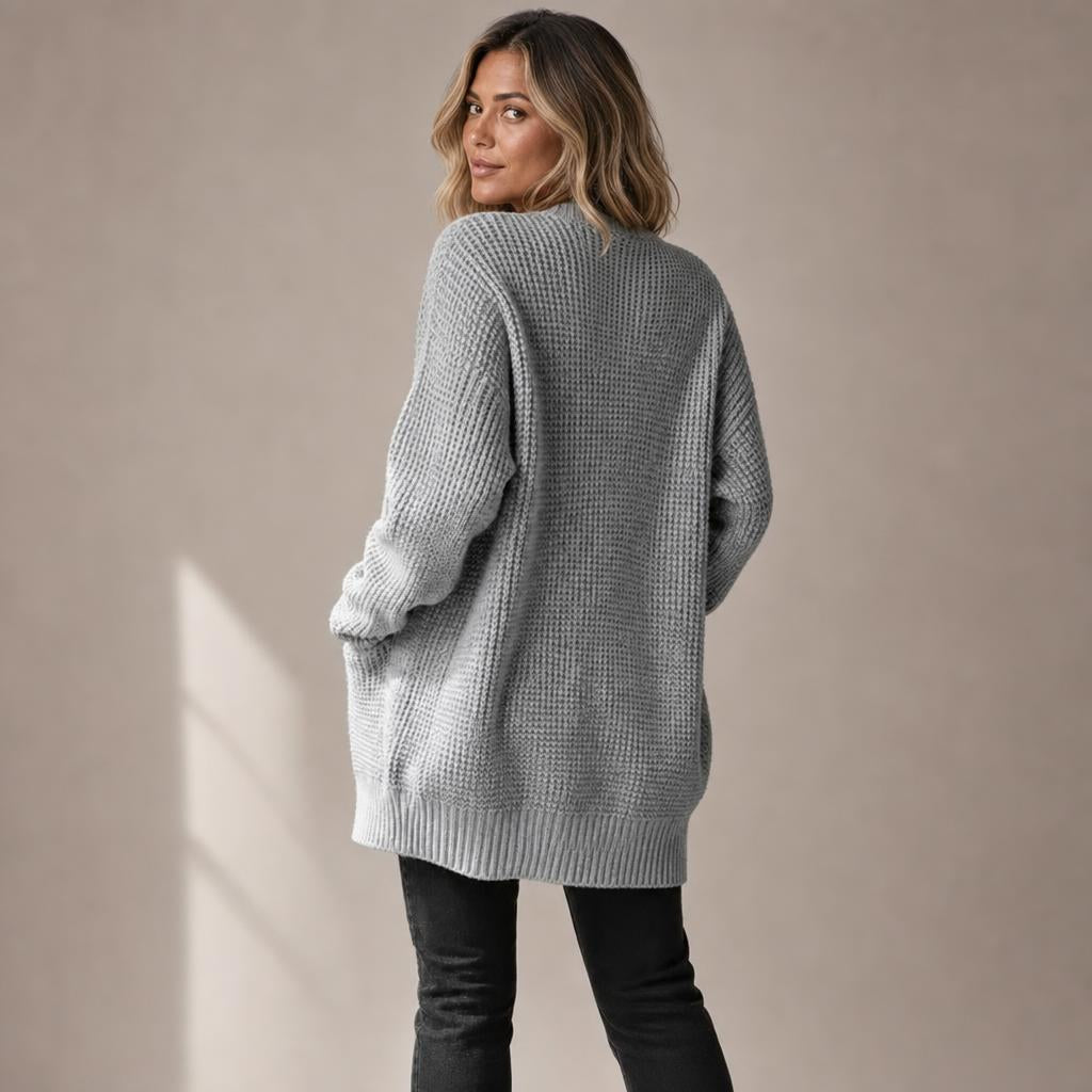 Long Cardigan for Women – Longline Open Front with Textured Knit and Pockets - We are MFEO