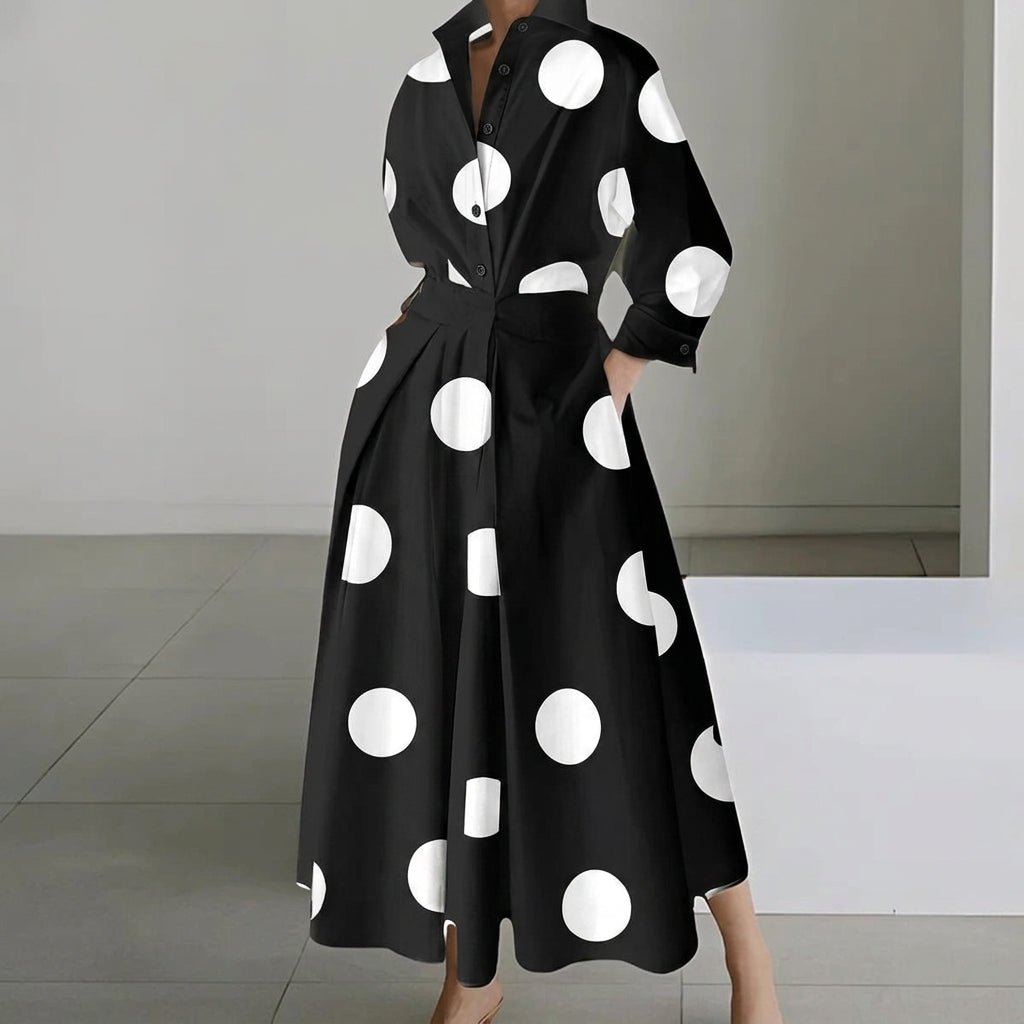 Long Sleeve Maxi Dress – Adjustable Waist, Draped Silhouette, Plus Size Available - We are MFEO