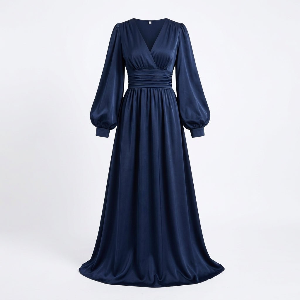 Long Sleeve Midi Dress with Slit – Perfect Cocktail Dress for Weddings and Semi-Formal Events - We are MFEO
