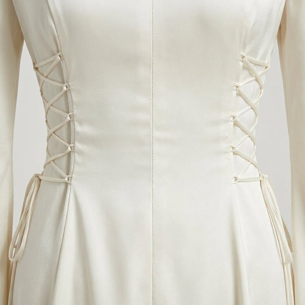 Maxi Dress for Formal Events – Bell Sleeves and Lace-Up Side Design - We are MFEO