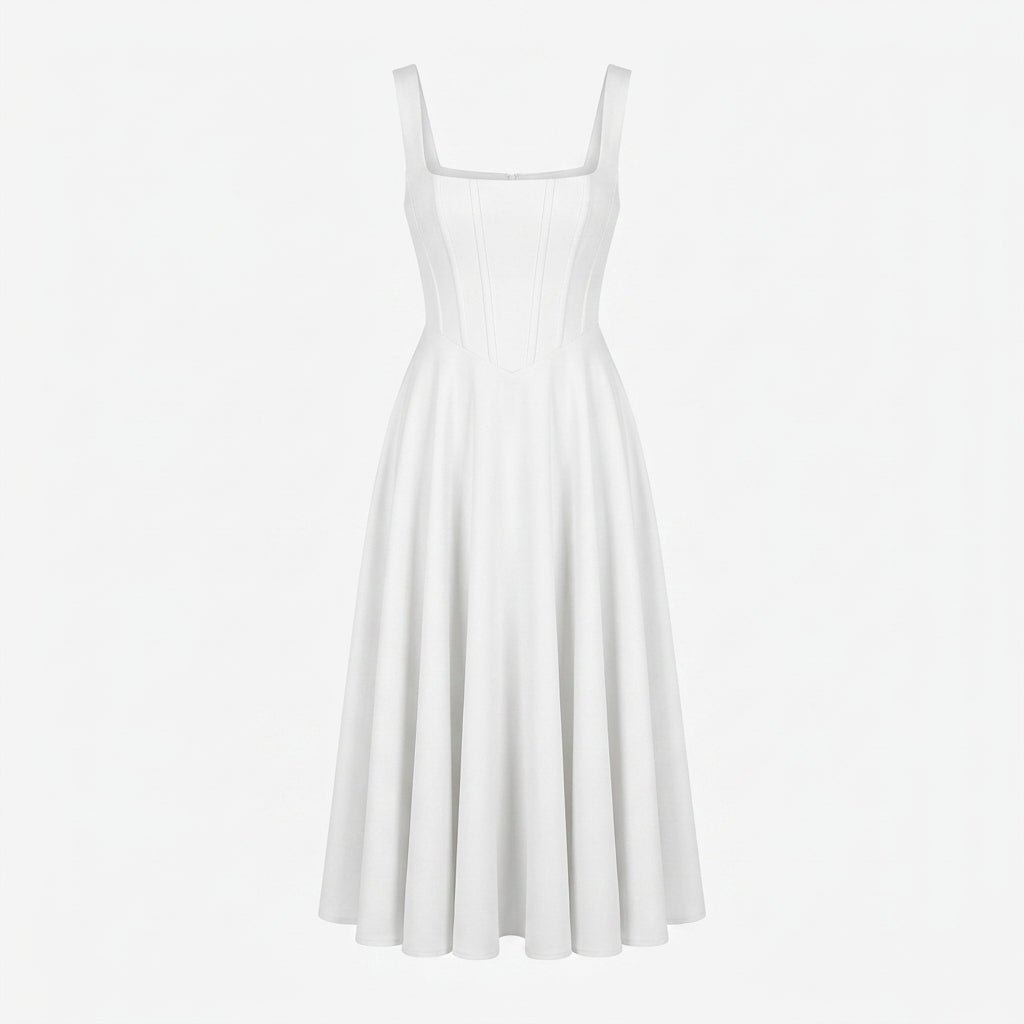 Maxi Dress with Square Neckline – A-Line Fit for Summer Weddings and Formal Events - We are MFEO