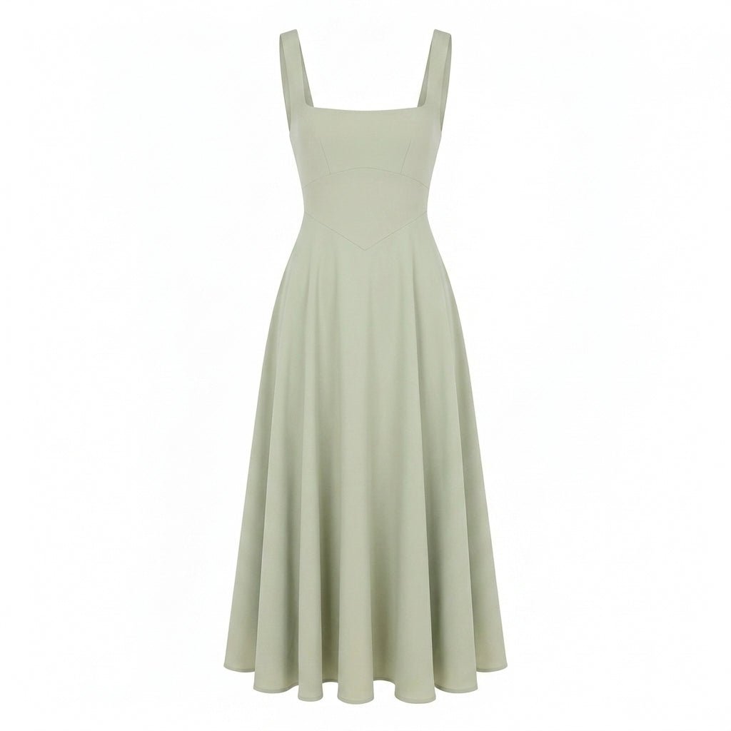 Maxi Dress with Square Neckline – A-Line Fit for Summer Weddings and Formal Events - We are MFEO