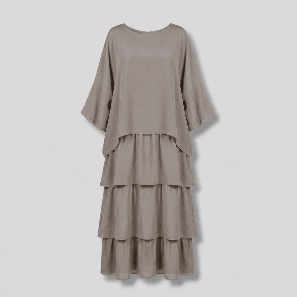 Maxi Dress with Wide Sleeves – Tiered Chiffon for Summer and Formal Events - We are MFEO
