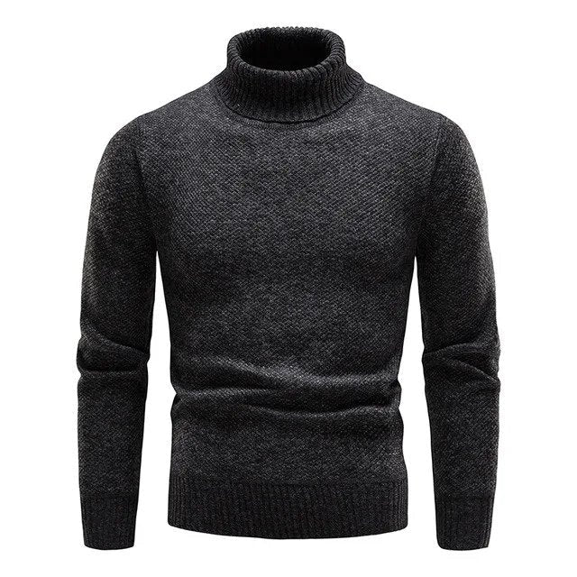 Men's Black Turtleneck Jumper – Slim Fit Knitwear for Casual Wear - We are MFEO