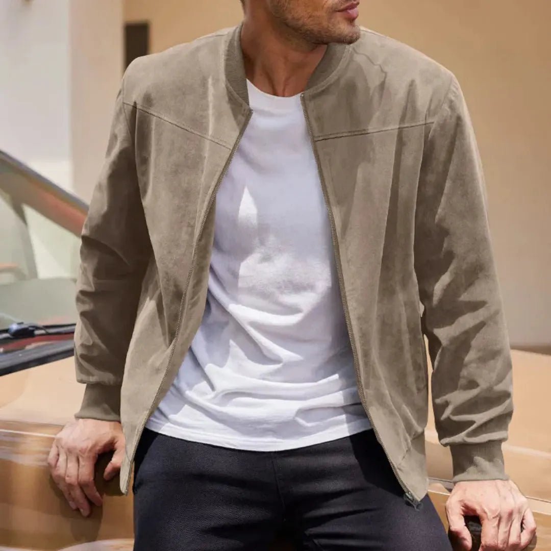 Men's Bomber Jacket – Slim Fit with Ribbed Collar and Zip Pockets - We are MFEO