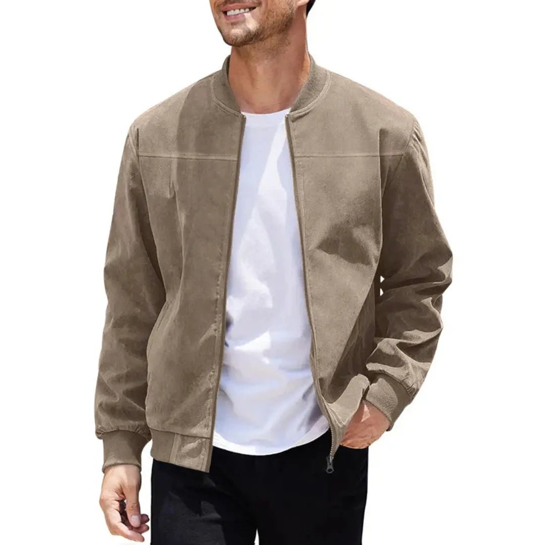Men's Bomber Jacket – Slim Fit with Ribbed Collar and Zip Pockets - We are MFEO