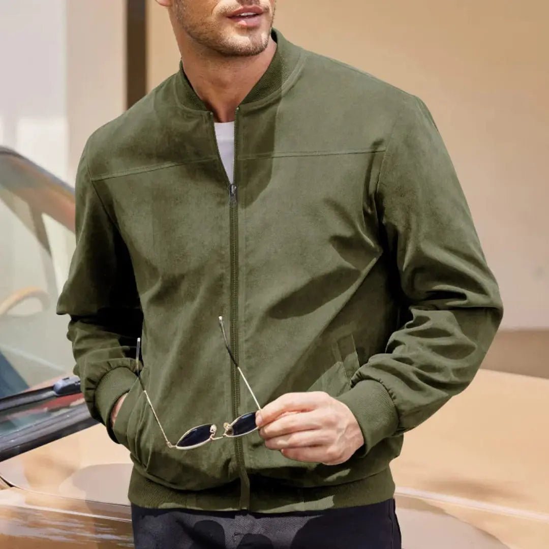 Men's Bomber Jacket – Slim Fit with Ribbed Collar and Zip Pockets - We are MFEO