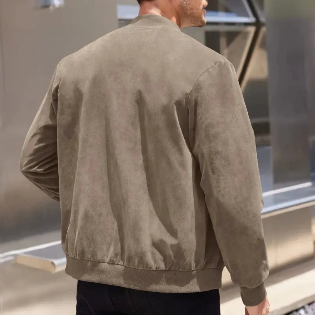 Men's Bomber Jacket – Slim Fit with Ribbed Collar and Zip Pockets - We are MFEO