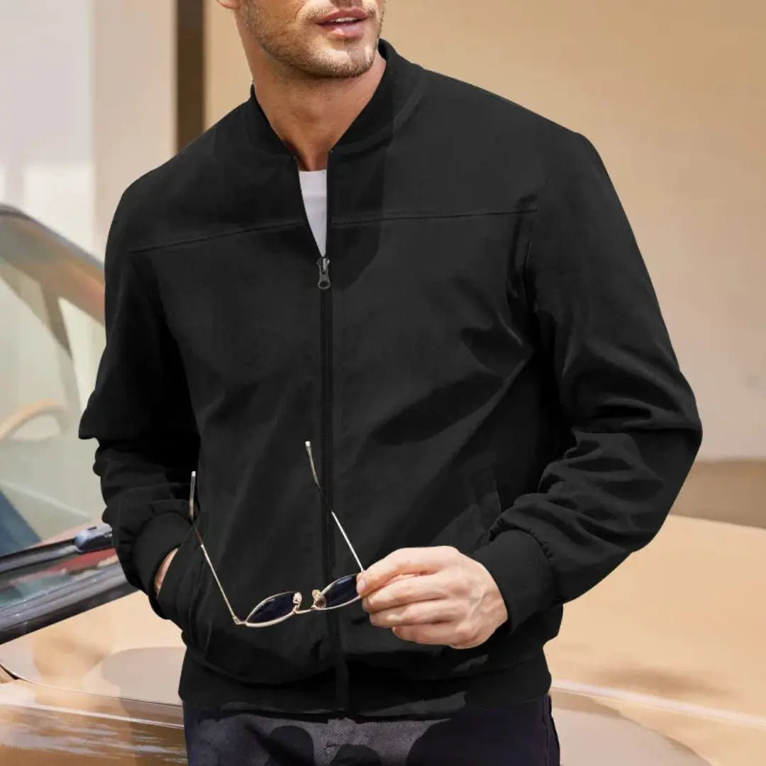 Men's Bomber Jacket – Slim Fit with Ribbed Collar and Zip Pockets - We are MFEO