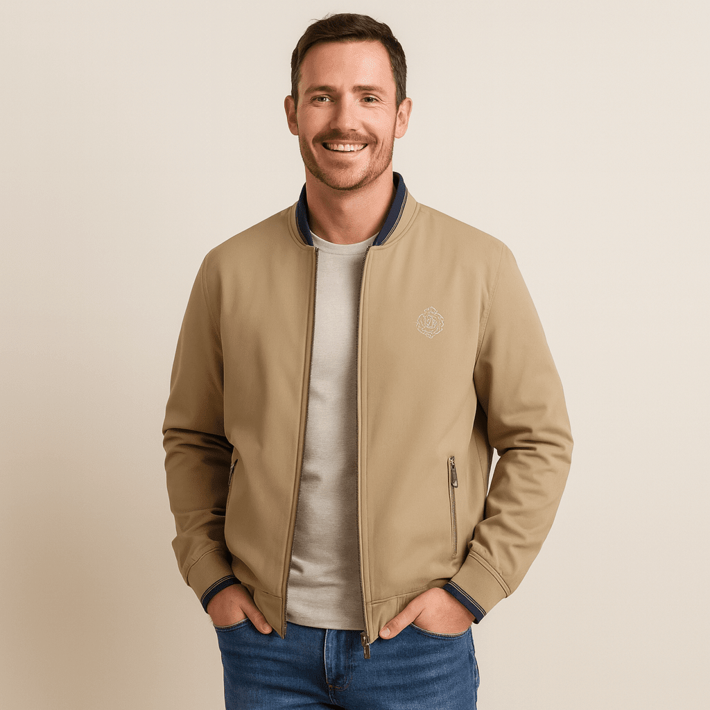 Men's Bomber Jacket with Stand Collar – Relaxed Fit - We are MFEO