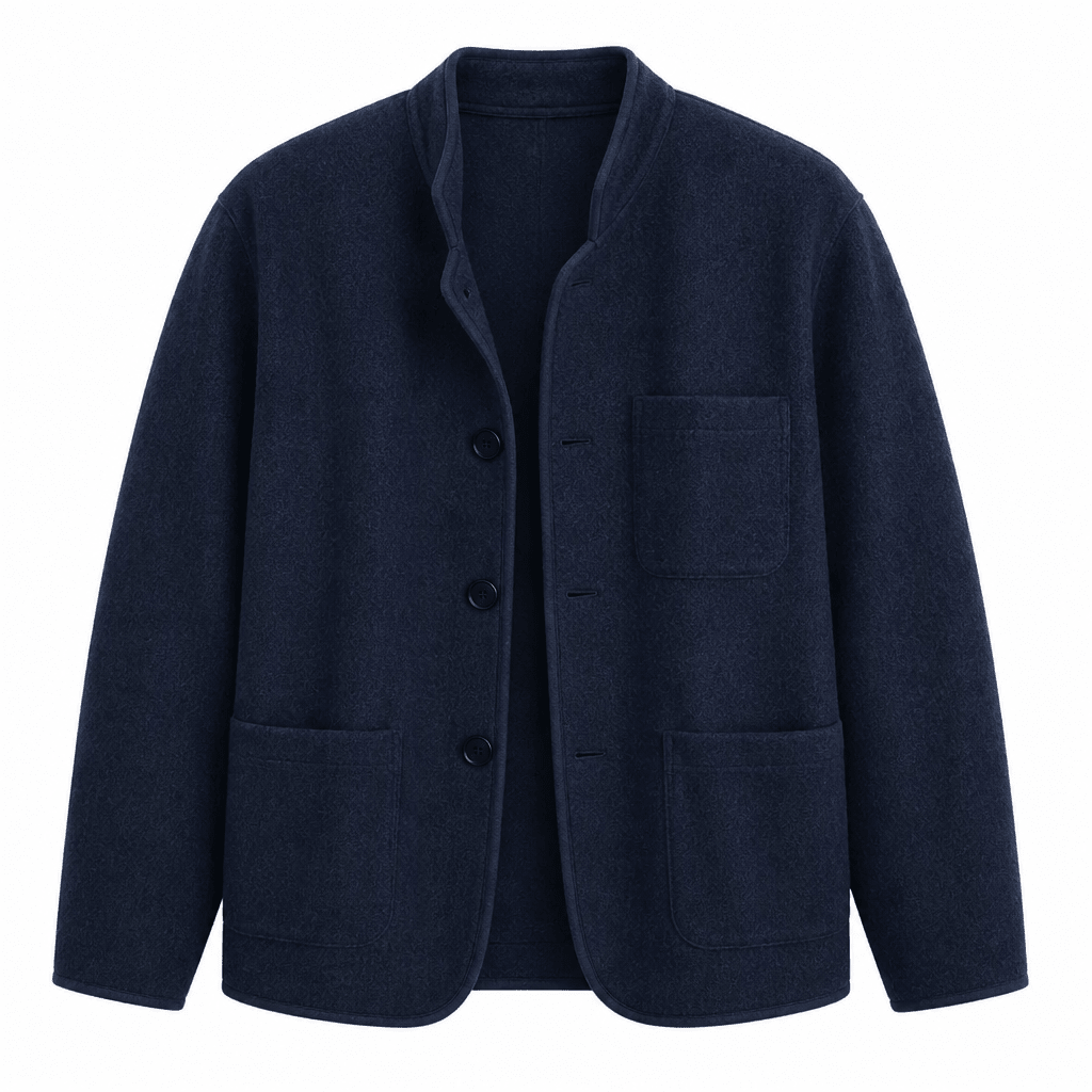 Men's Cardigan with Notched Lapel – Button-Up Casual Layer with Patch Pockets - We are MFEO