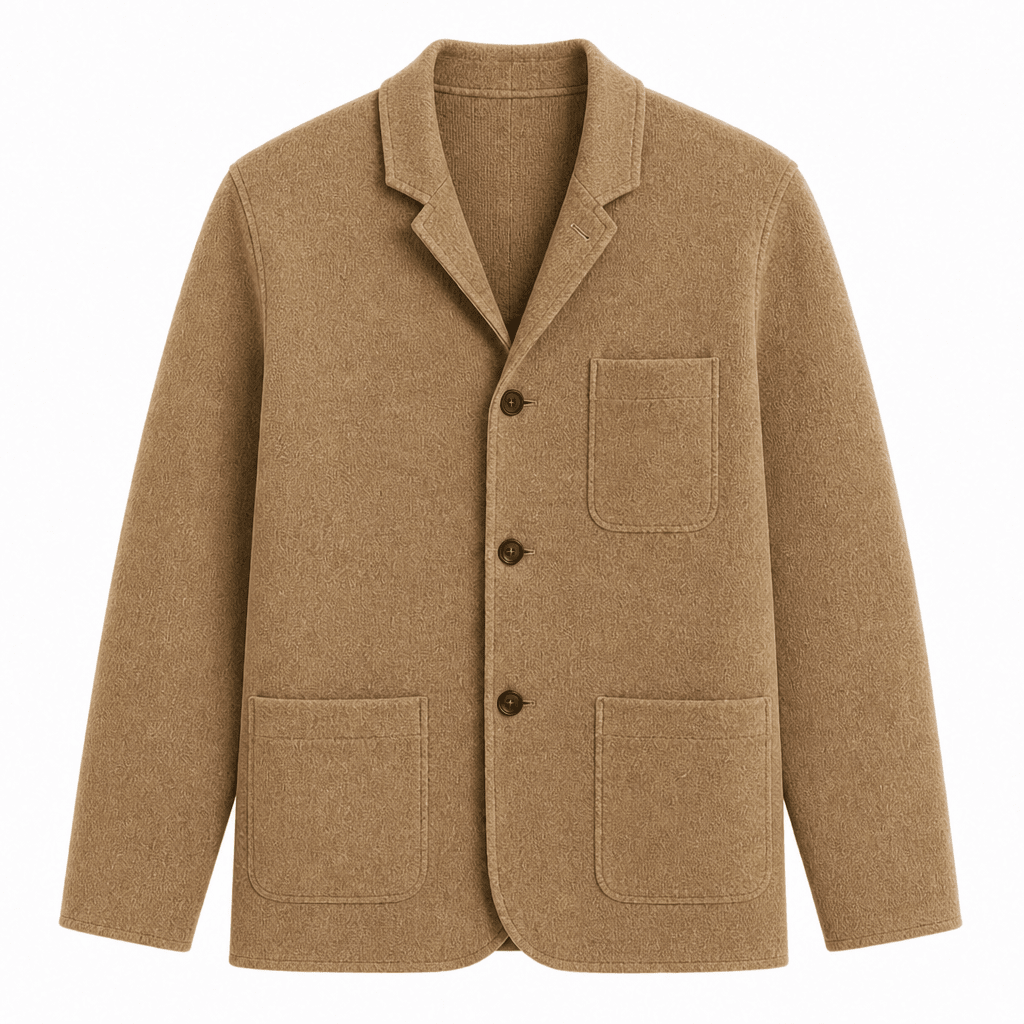Men's Cardigan with Notched Lapel – Button-Up Casual Layer with Patch Pockets - We are MFEO