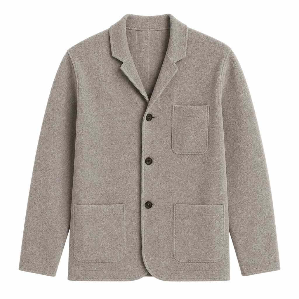 Men's Cardigan with Notched Lapel – Button-Up Casual Layer with Patch Pockets - We are MFEO