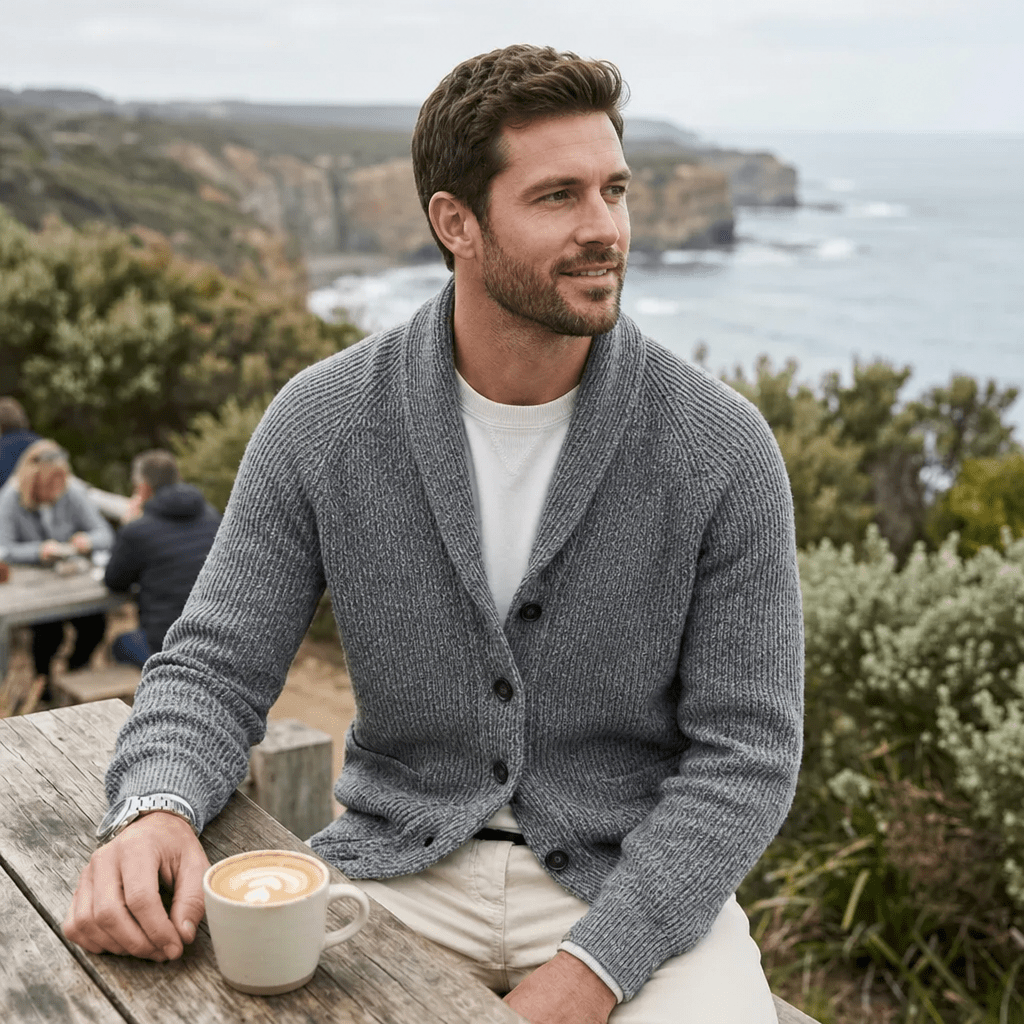 Men's Cardigan with Shawl Collar - We are MFEO