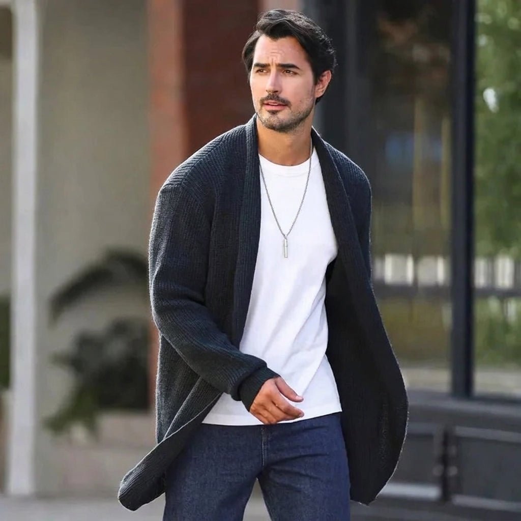Men's Cardigan with Shawl Collar – Knit Layering Piece - We are MFEO